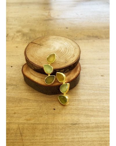 Pendientes Cuarzos tonos verdes