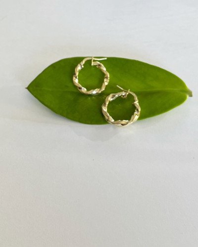 Aros rizados dorados pequeños