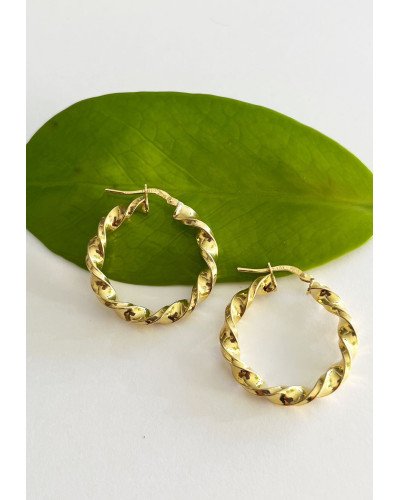 Aros plata dorados medianos