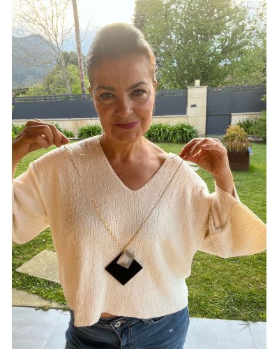 Collar pendant ébano y cuerno