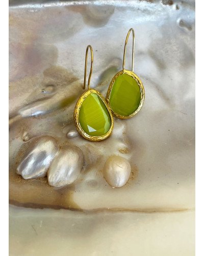 Pendientes verde selva mediano