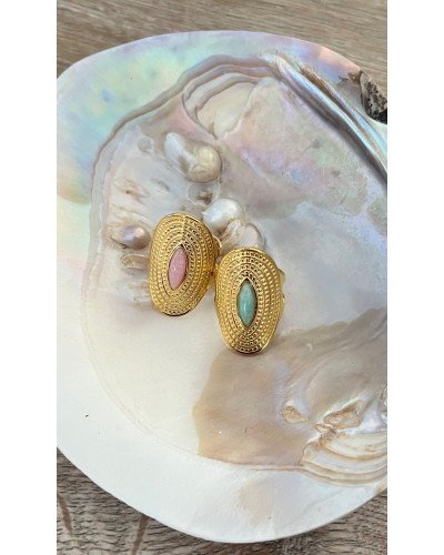 Anillo Étnico dorado rosa