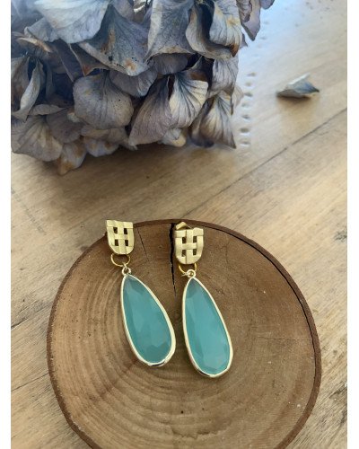 Pendientes aventurina gota