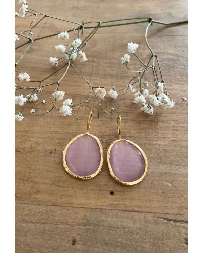PENDIENTES CUARZO ROSA GRANDES