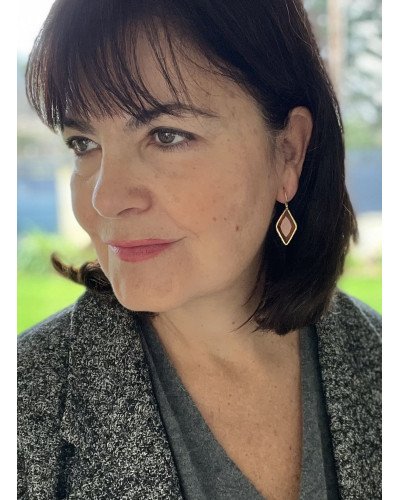 Pendientes rombo cuarzo naranja