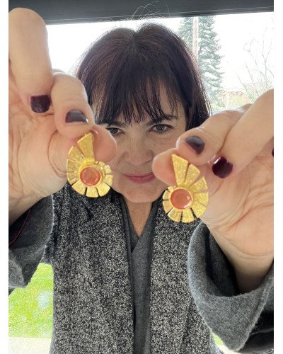 Pendientes espiral naranja