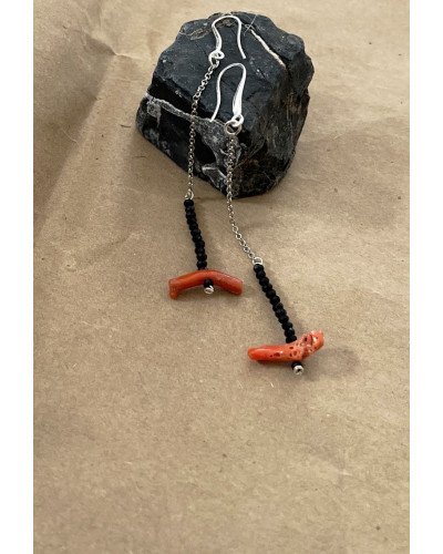 Pendientes Coral y espinela