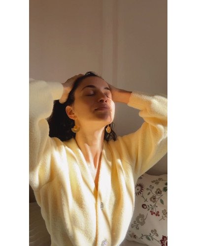 Pendientes semicírculo amarillos