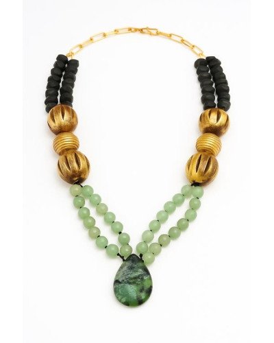 Collar Jadeíta y malaquita