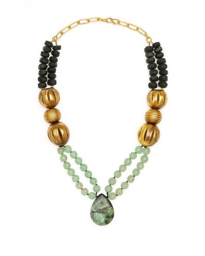 Collar Jadeíta y malaquita