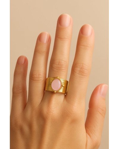Anillo cuarzo rosa