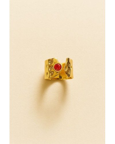 Anillo circonita naranja