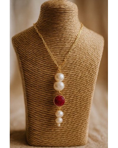 Gargantilla Perlas y granate