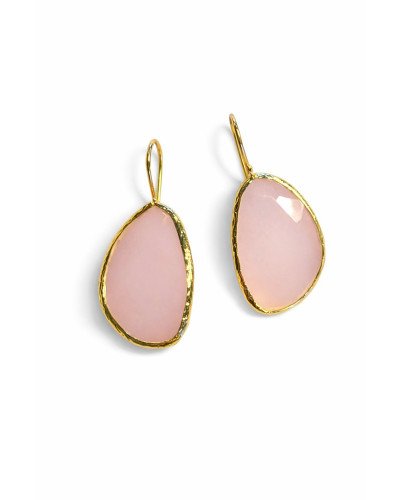 Pendientes cuarzo rosa claro grande