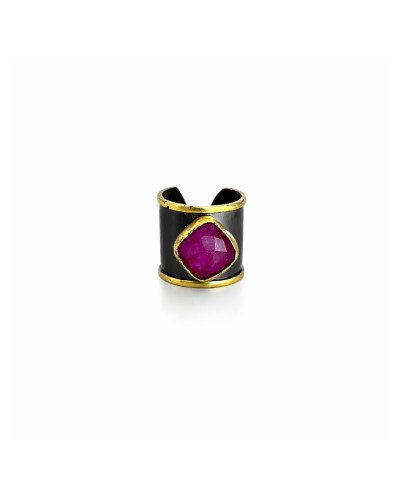 Anillo India ónix fucsia