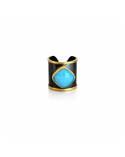 Anillo India adaptable ónix azul