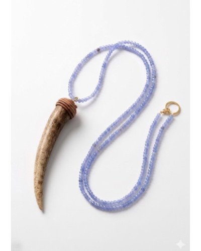 Collar étnico cuerno y ágatas