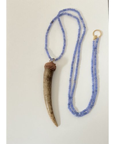 Collar étnico cuerno y ágatas