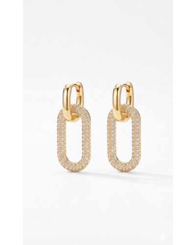 Pendientes eslabón circonitas