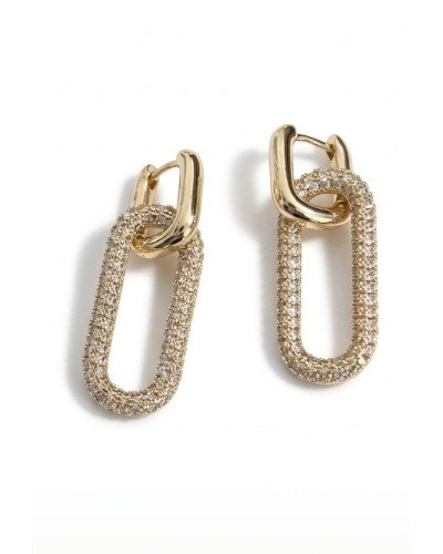 Pendientes eslabón circonitas