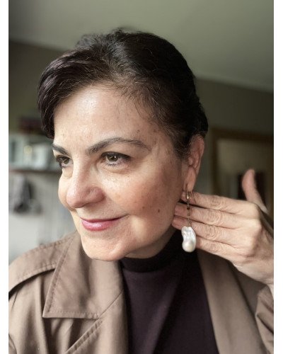 Pendientes colores con Perla largos