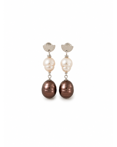 PENDIENTES PERLAS BICOLOR