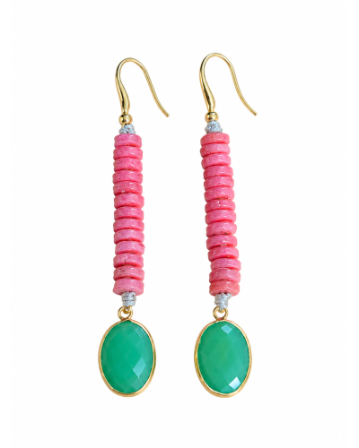 Pendientes primavera / Agatas y jadeita