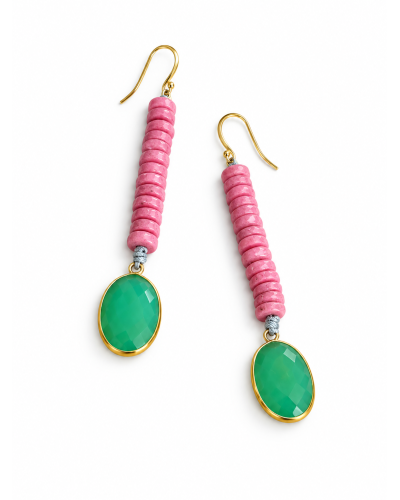 Pendientes primavera / Agatas y jadeita