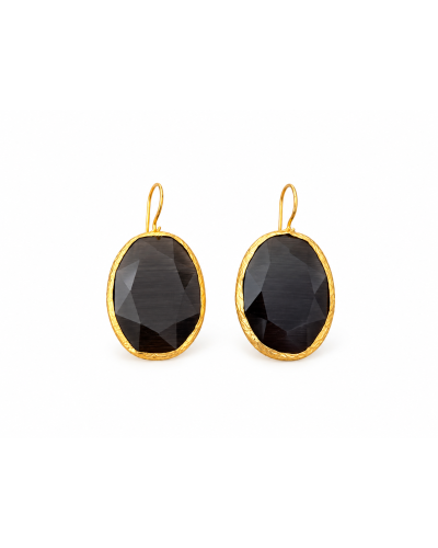 Pendientes cuarzo gris / grande