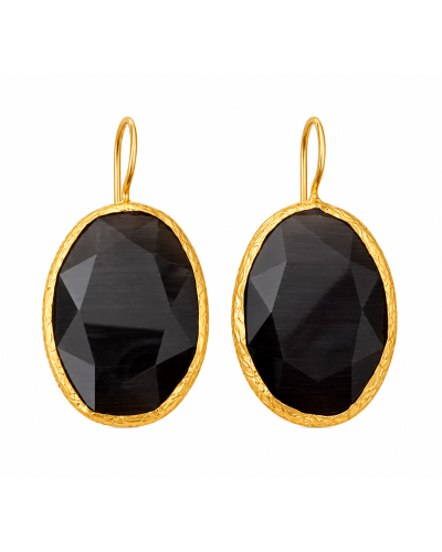 Pendientes cuarzo gris / grande