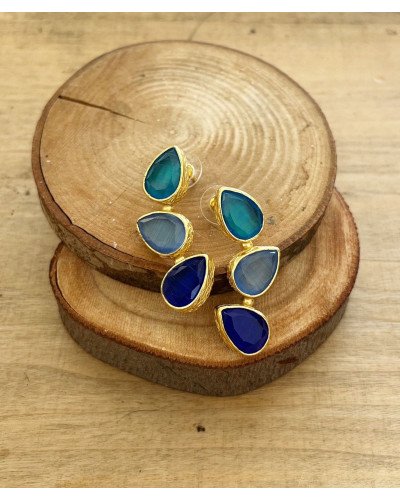 Pendientes cuarzos azules oscuros