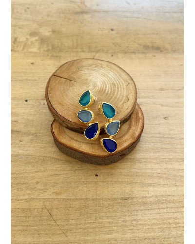 Pendientes cuarzos azules oscuros