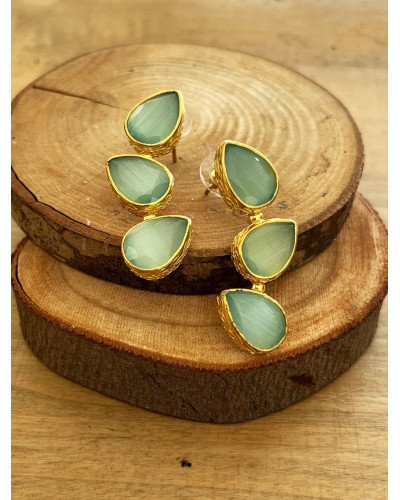 Pendientes cuarzo azul claro